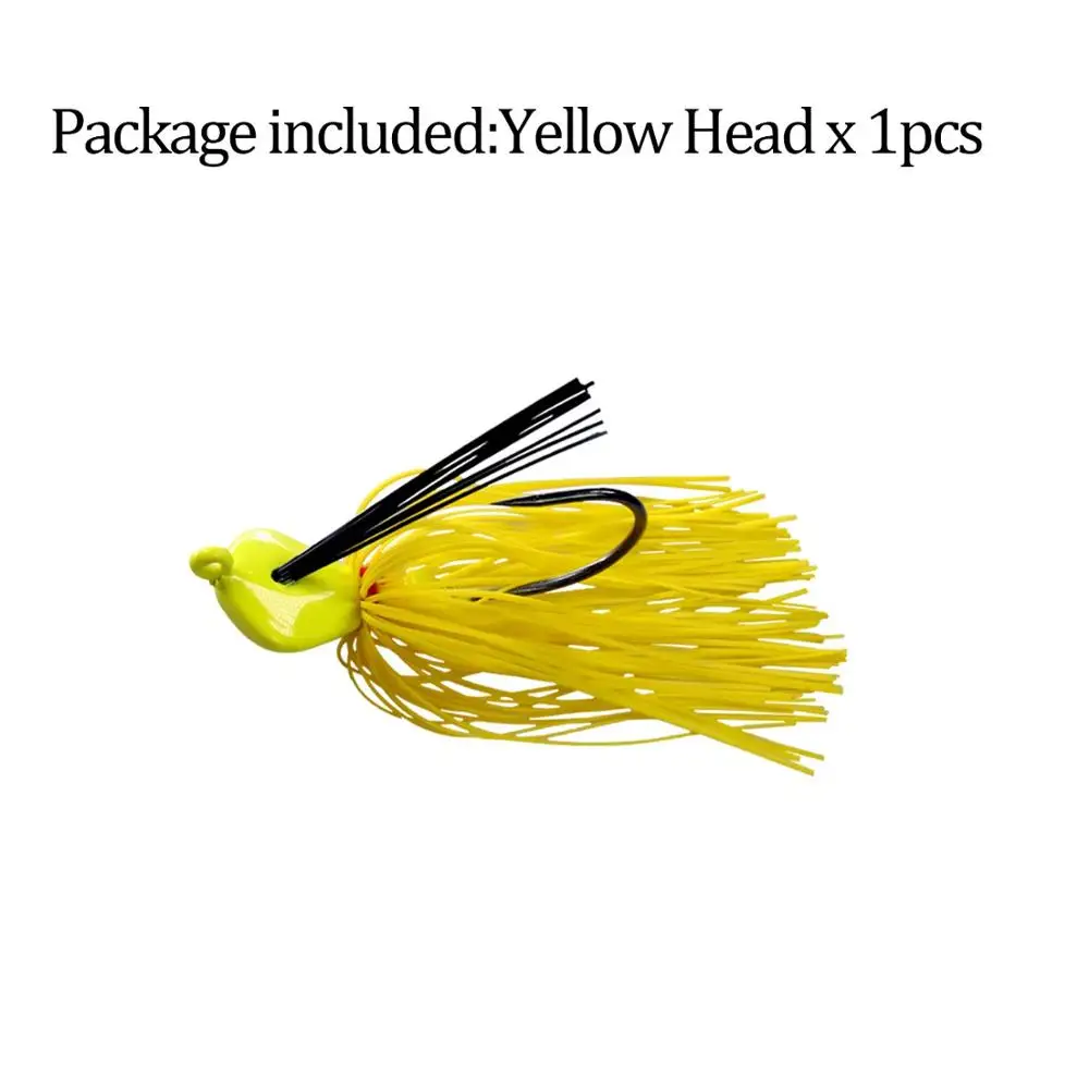 1pcs yellow Thkfish 19 г бас рыболовные Джиги смешанные цвета резиновая приманка с юбкой плавать Базз металл свинец джиг головки VMC Крючки юбка Мормышка, приманки для рыбалки - Цвет: 1pcs yellow