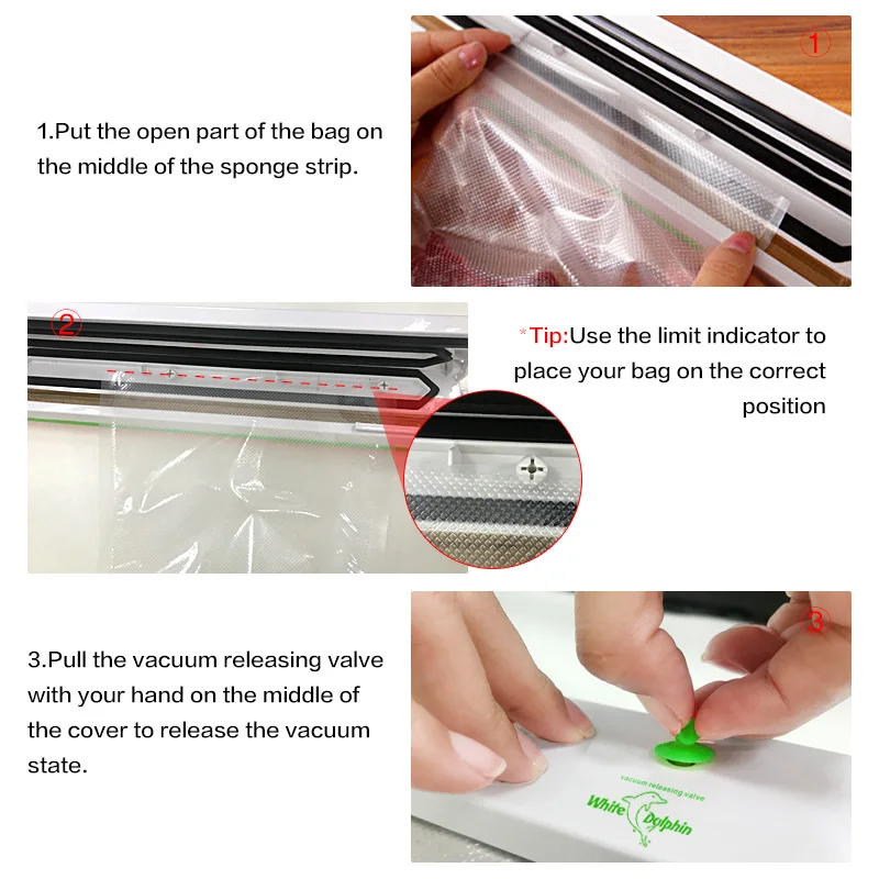 

Vacuum Sealer Bag For Food Storage Keep Fresh 3 Rolls Sealer Vacuum Bag Film food vacuum Packer Household Vacuum Sealer Machine