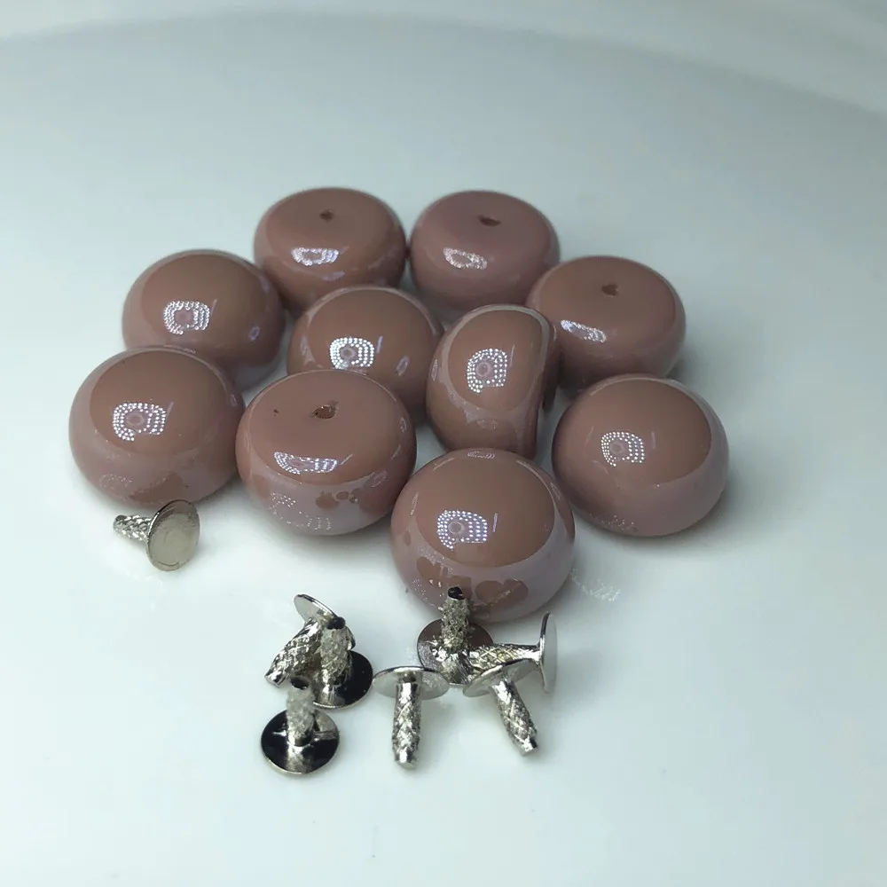 Cameo Brown Новые 30 шт 12 мм круглые акриловые заклепки красочные непрозрачные Кожа ремесло панк-шпильки подходят ремни сумки обувь, одежда DIY решений - Цвет: Cameo Brown
