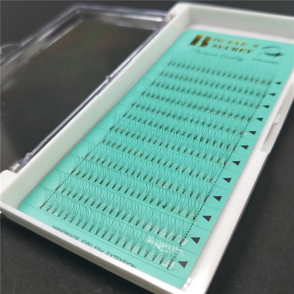 

0.07mm 3D short root Pre made Russian Super black volume fans Knot free false eyelash extensions free shipping