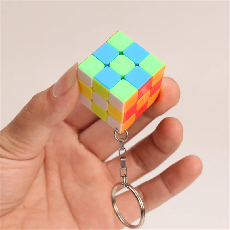 Zcube 30 мм цепочка для ключей Волшебные кубики 3x3x3 куб головоломка Творческий куб повесить аксессуары Развивающие игрушки для детей-красочные