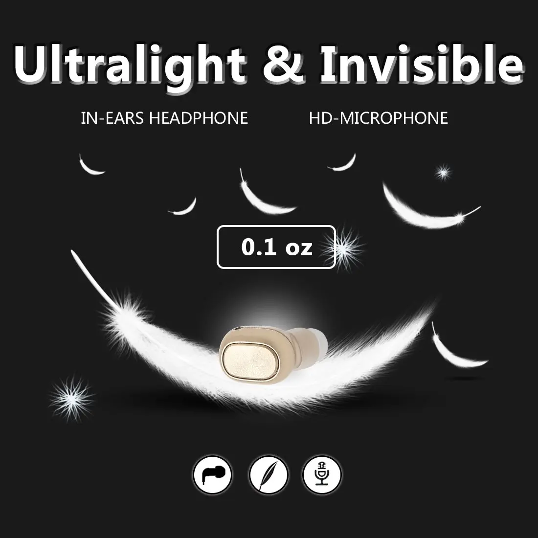 Uxcell 2017 мини невидимая беспроводная Bluetooth гарнитура наушники с микрофоном для