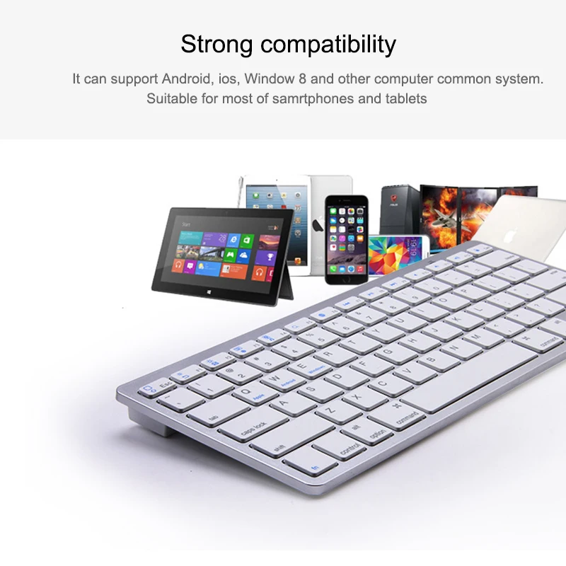 Wireless Keyboard Bluetooth 3.0 Ultra thin Quiet 78 keys Keyboards For IOS Android Tablet PC Windows iPad Smartphone | Компьютеры и