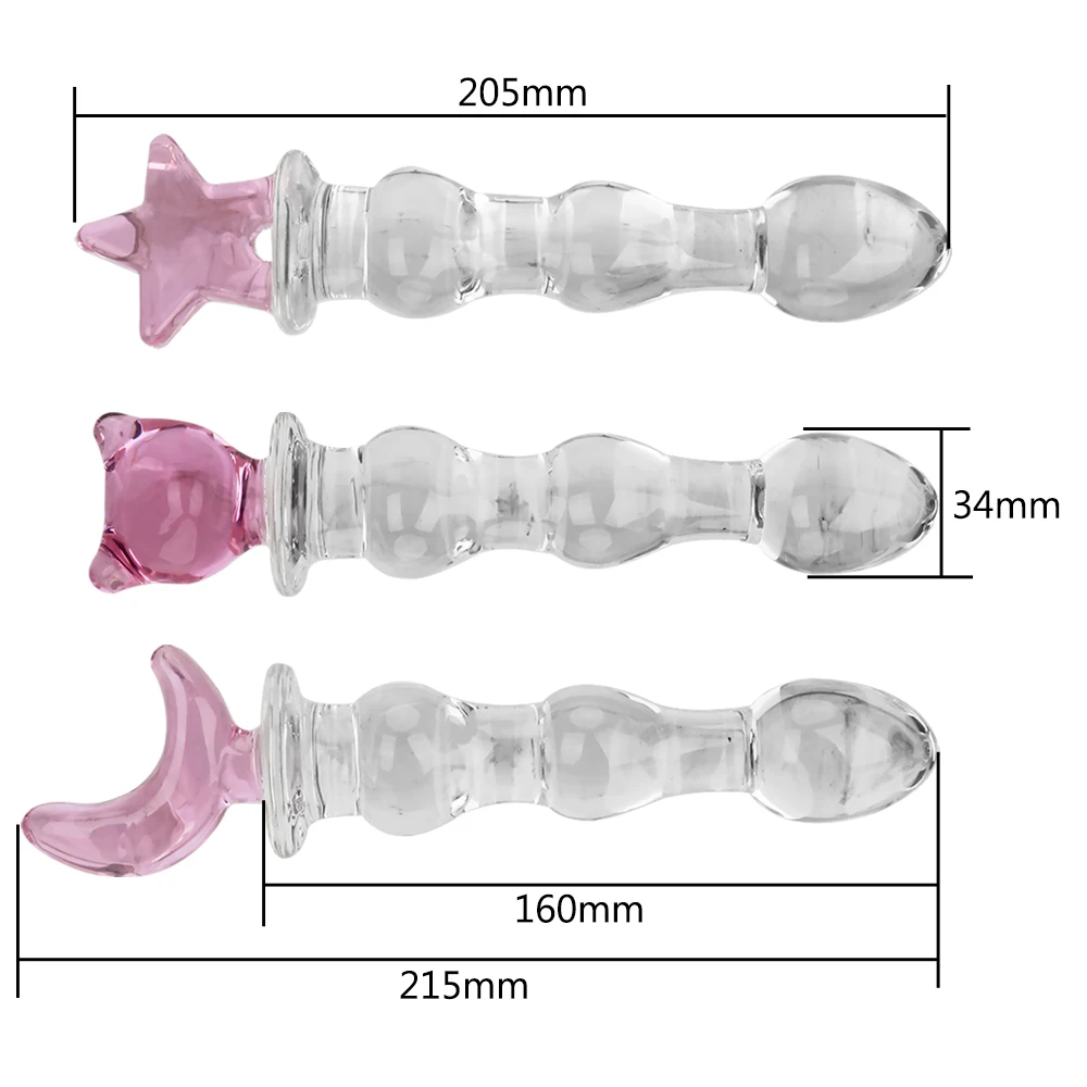 IKOKY Crystal Glass Anal Plug Bear Star Moon Shape Stimulation Prostate Massage Sex Toys for Men Women | Красота и здоровье