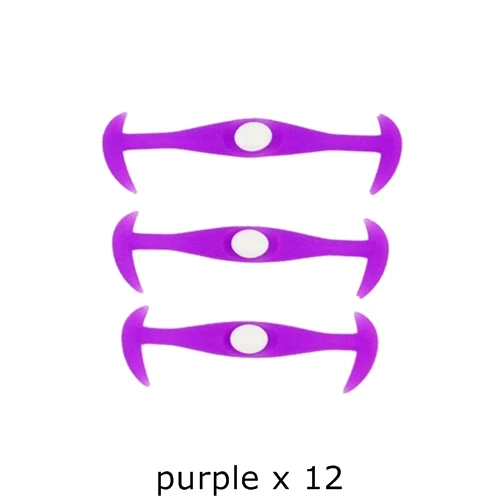 A-Purple 12 шт./лот, эластичные силиконовые шнурки, специальные шнурки, без шнурков, шнурки для обуви, шнуровка, сделай сам, резиновые шнурки K053 - Цвет: A-Purple