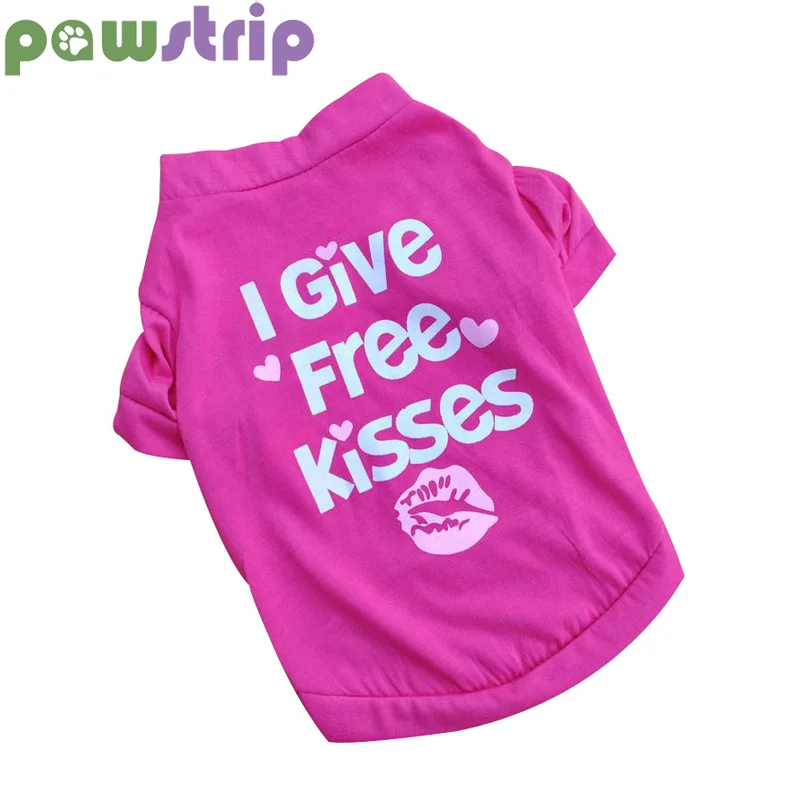 

pawstrip 3 Colors Pet Dog Vest Letter Print Small Puppy Shirts Summer Dog Clothes For Pomeranian Yorkies Blue Cat Summer Clothes