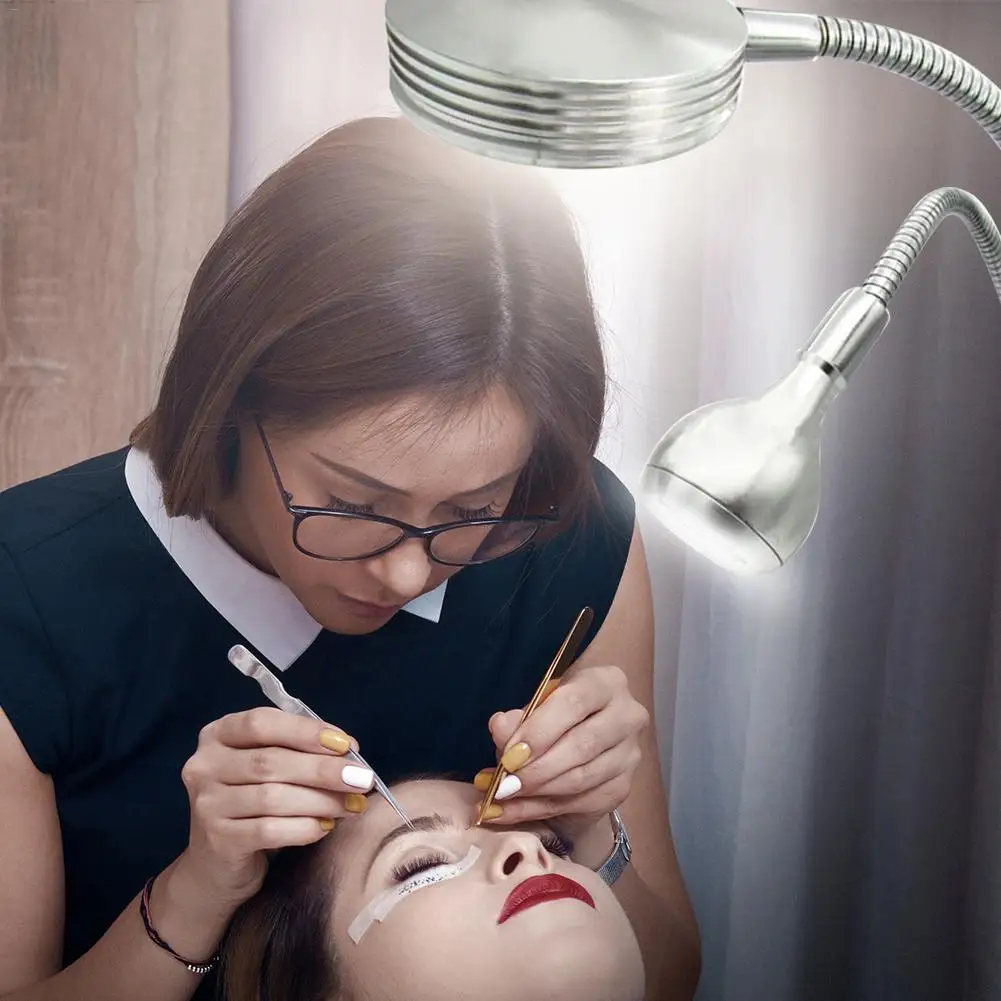 Настольная лампа с двумя зажимами регулируемая USB для бровей татуажа ногтей