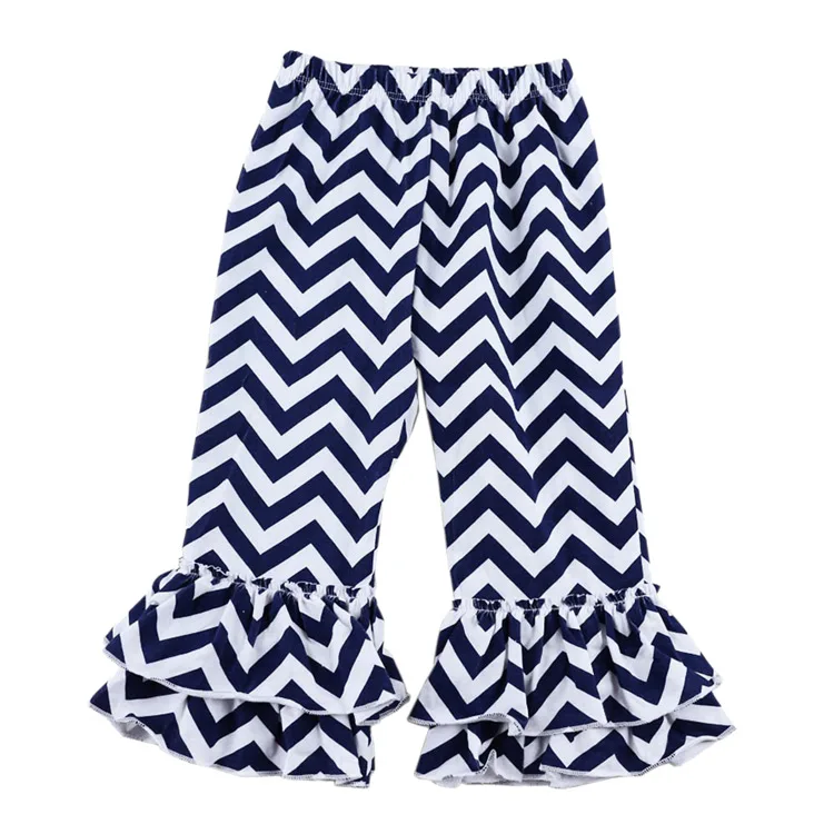 Брюки для девочек хлопковые детские брюки с оборками зигзаг маленьких длинные