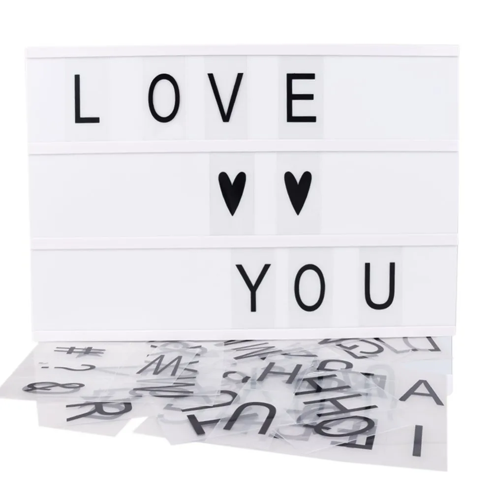 Светодиодный светильник формата A3 для кинотеатра лайтбокс сделай сам с 80 буквами