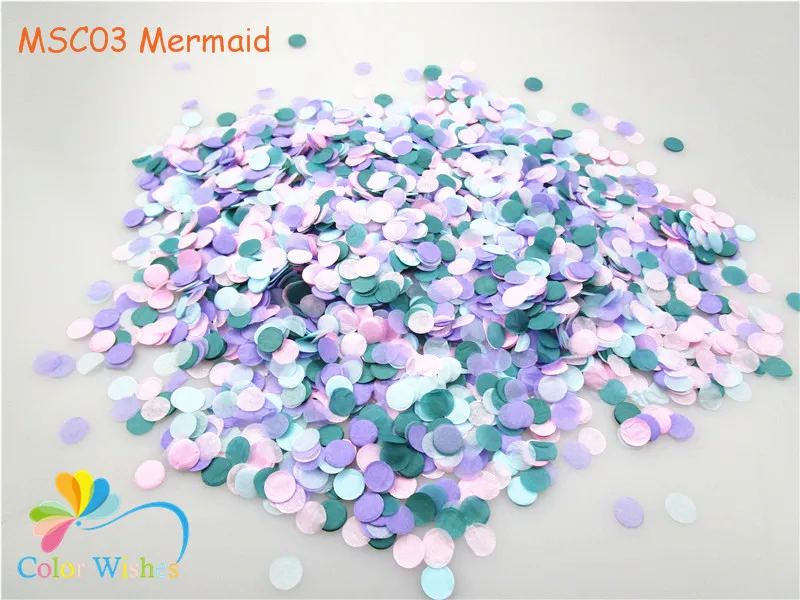 MSC03 Mermaid 1 см, 1 кг/сумка, винтажная любовь, маленький круг, свадебные бумажные конфетти в горошек, заполненные воздушные шары, настольные украшения для детского душа - Цвет: MSC03 Mermaid
