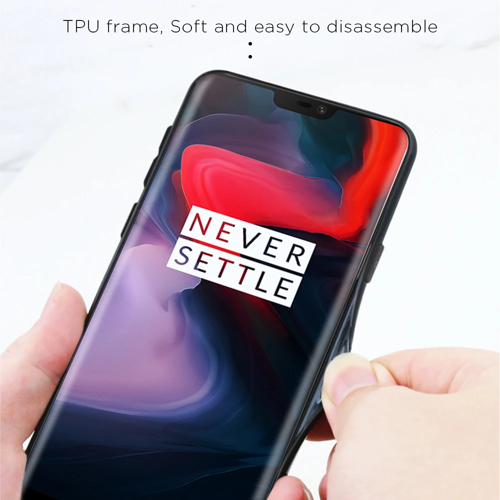 For Oneplus 6 6T Luxury Color Gradient Glass Soft TPU Edge Hard Back Case Cover |