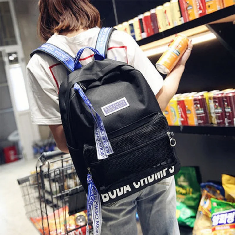 Рюкзак для девочек с буквенным принтом нейлоновые рюкзаки повседневная сумка