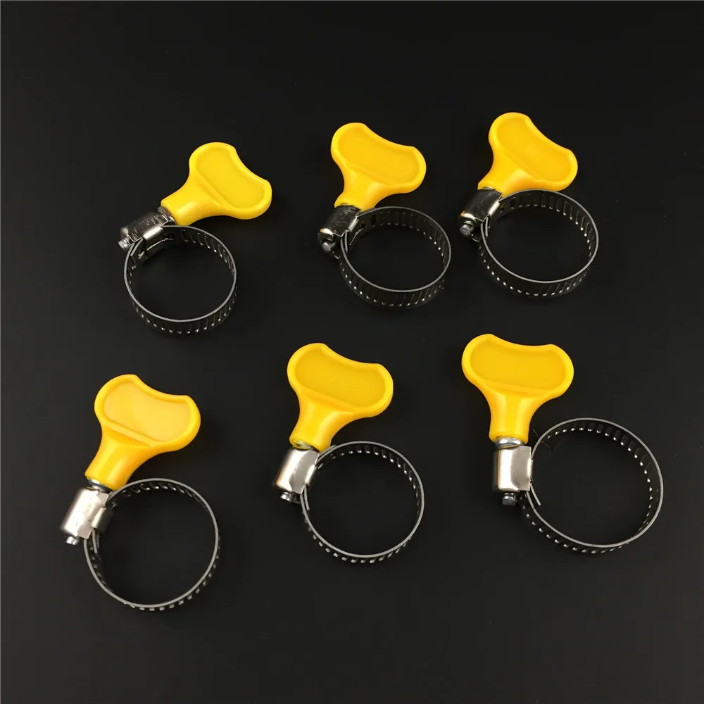 Зажим для шлангов бабочек из нержавеющей стали 6 шт. зажим с пластиковой ручкой