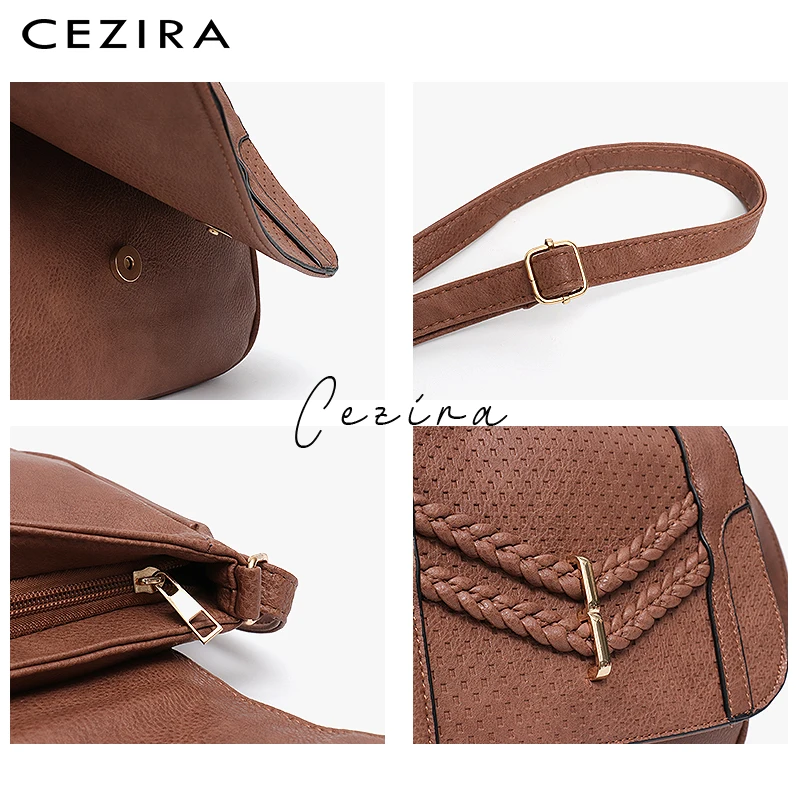 Женские сумки с клапаном CEZIRA Дизайнерские Сумки из искусственной кожи тиснением