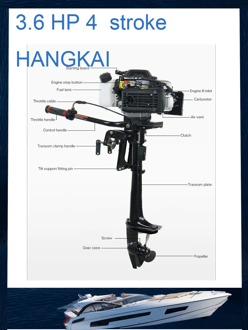 

Professinal Sale Best Quality 3.6HP Outboard Motor 4 Stroke Boat Motors Outboard Motor Stroke
