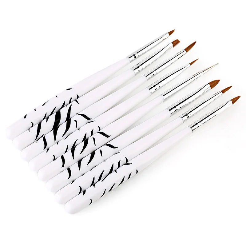N5035 (8pcs) 1 шт кисточка для ногтей Стразы акриловая ручка резьба для Неил арта украшения для кончиков ногтей Живопись поли гель Инструмент лайнера УФ-гель для ногтей маникюр аксессуары набор инструментов - Цвет: N5035 (8pcs)