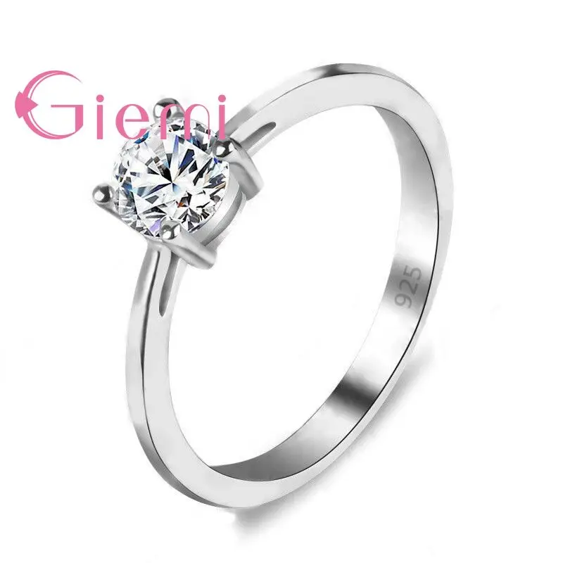 

Exquisite Wedding Engagement Bijoux Rings Made With Cubic Zirconia 925 Sterling Silver Women Girl Romantic Gift Hot Sale