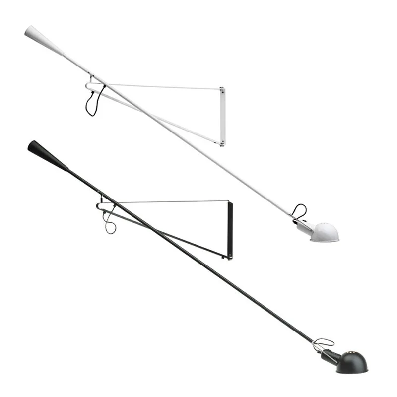 Nordic Classic adjustable modern industrial Long swing arm black wall lamp sconce vintage E27 lights for Bathroom bedroom foyer | Лампы и