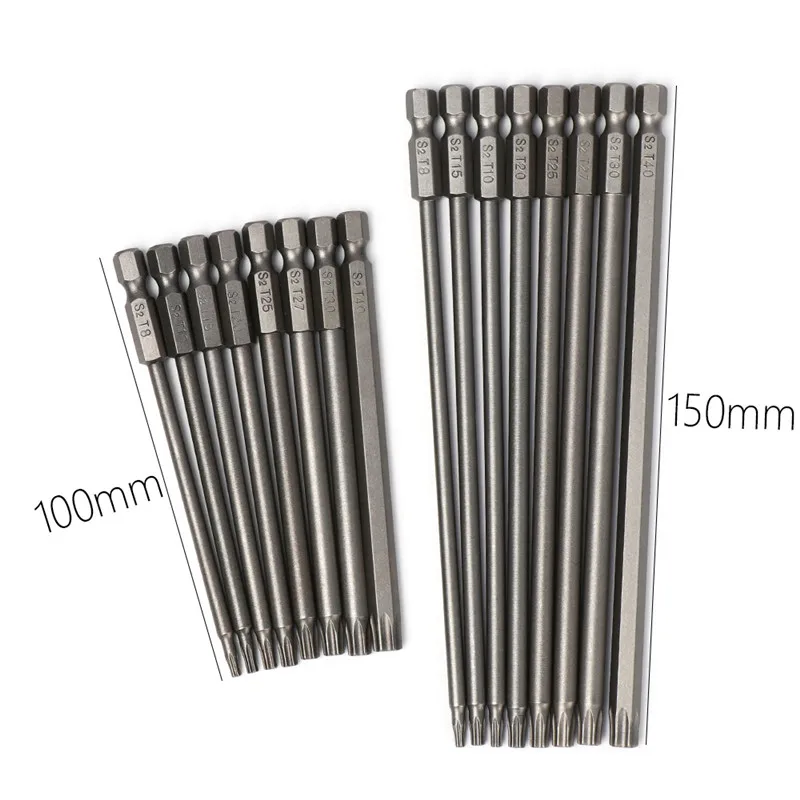 8 шт. отвертка Torx 100 мм 150 Длина Длинный Стальной Магнитный защитный Электрический