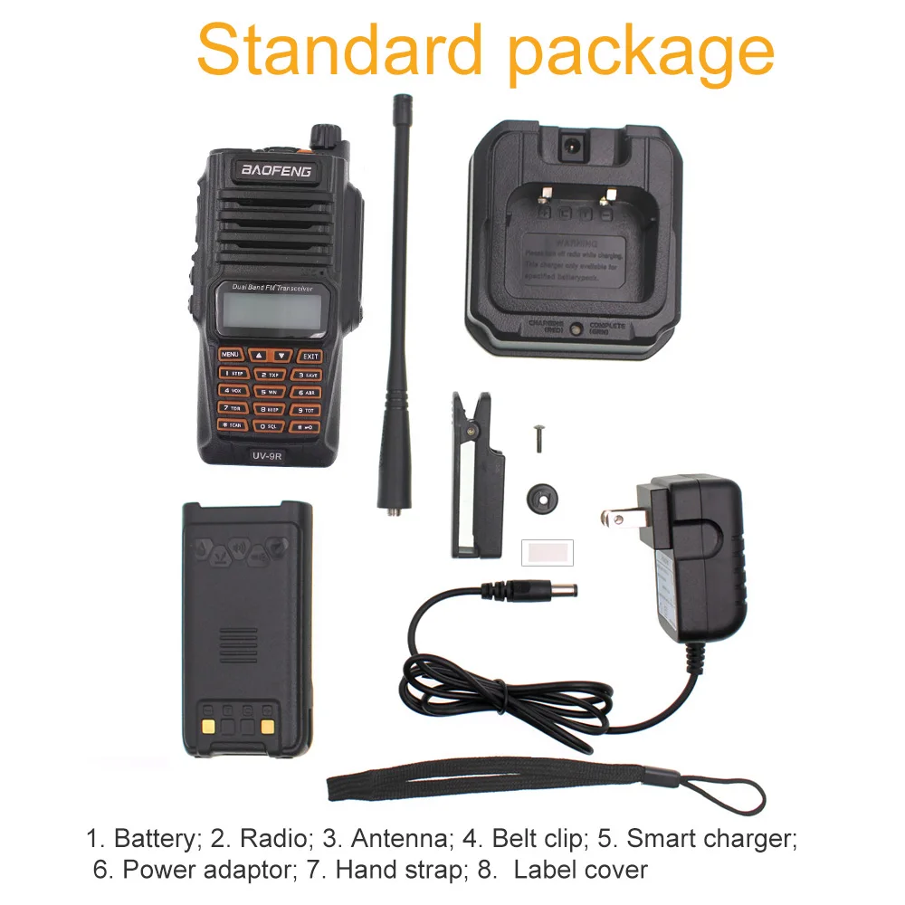 Baofeng UV 9R рация 2200 мАч IP67 Водонепроницаемый 136 174/400 520 МГц двухдиапазонный двойной