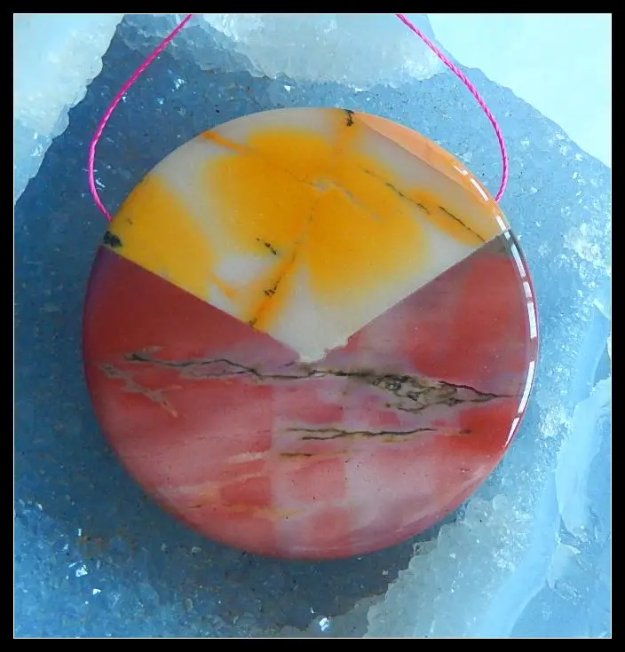 

Semiprecious stone Jewelry,birthday present,Natural gemstone Mookaite Jasper Pendant,51x9mm,40.9g