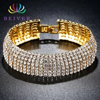 beiver 2019 new arrival multi layer yellow gold color women charm bracelet best gifts for ladies women girl