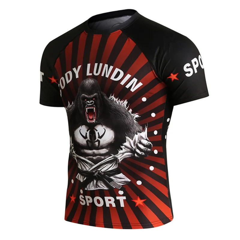 Мужская компрессионная футболка Cody Lundin MMA Fitness UFC Fight Muay Thai Tight Fightwear|Мужские