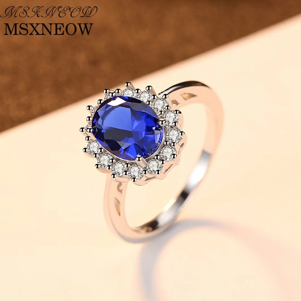 MSXNEOW Adjustable wedding Ring Oval 100% Natural Gemstone Topaz 925 Sterling Silver Jewelry Fine For Women SR0078 | Украшения и