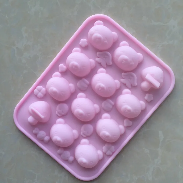 10 отверстие Rilakkuma расслабляющий Медведь Форма для шоколада Сделай Сам формы