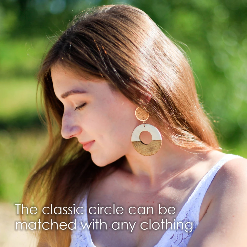 earrings for women drop jewelry alloy wooden pendant circle dangle aretes de mujer modernos 2018 | Украшения и аксессуары