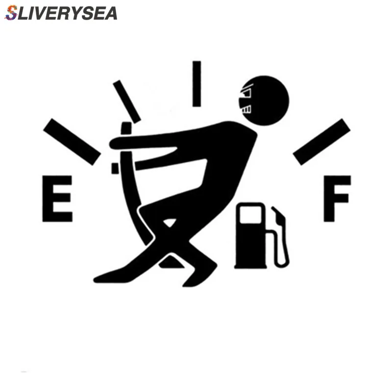 

SLIVERYSEA 12.7*9.2CM Funny Decal Fuel Gage Empty Stickers Vinyl JDM Car Stickers Car Styling Black Sliver #B1361