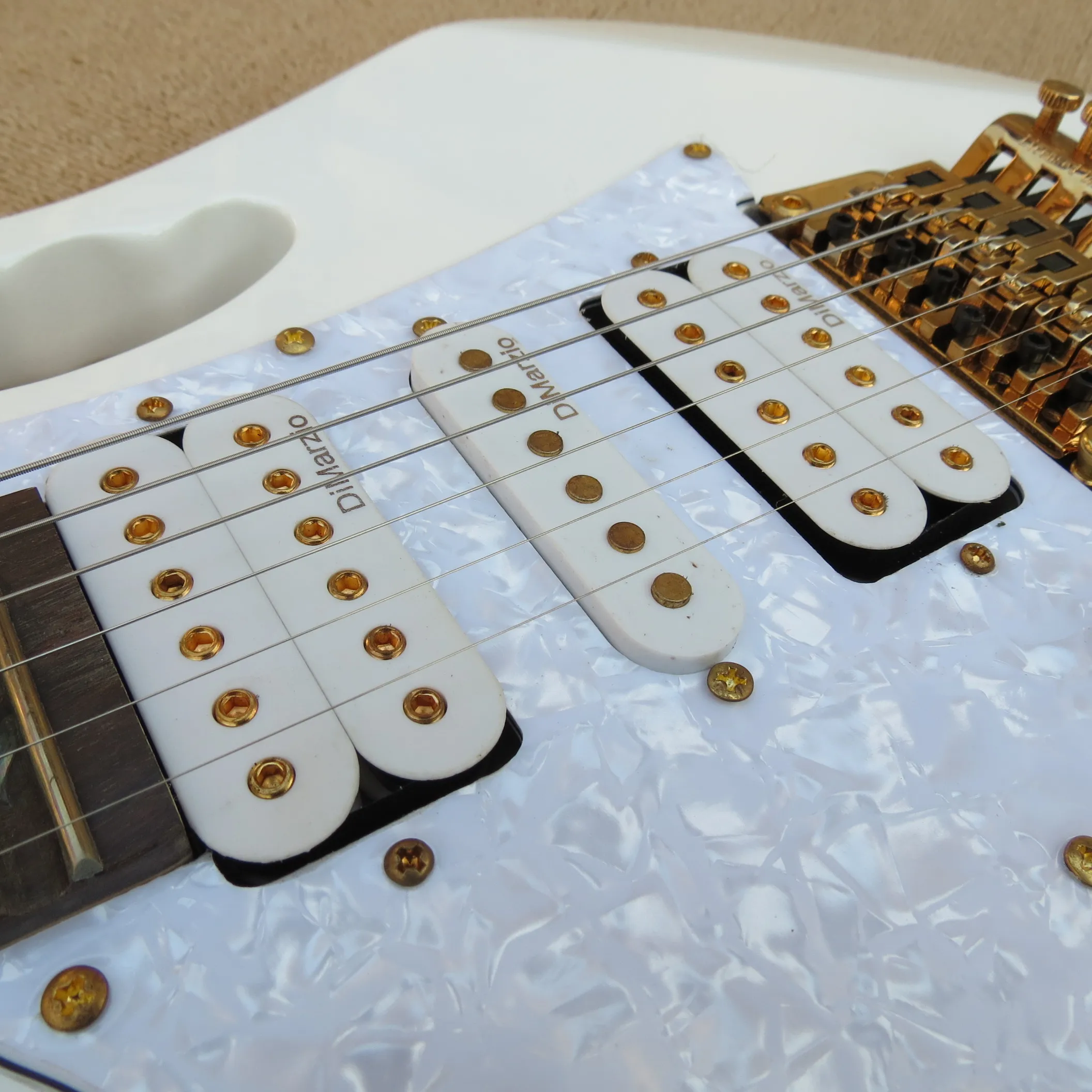 Custom JEM LH белая гитара обезьяна Грип льва тремоло полость дерево жизни
