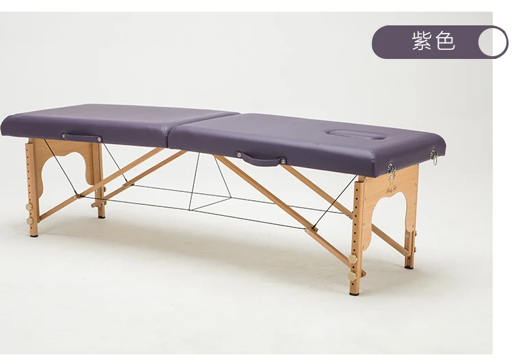 185X60mm Violet Профессиональная складная Массажная кровать портативный легкий терапевтический стол Beaty салон оборудования пены памяти обивка кожаный чехол - Цвет: 185X60mm Violet