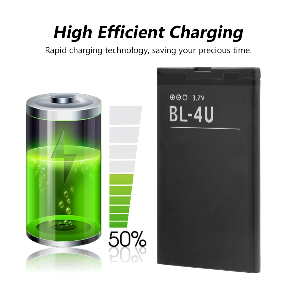 Оригинальные аккумуляторы для сотовых телефонов BL 4U Nokia 5250 5330 5730 6600 E66 E75 Asha 8800 BL4U