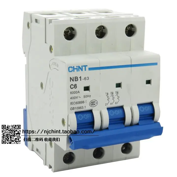 CHINT NB1 63 3P C6 6A выключатель воздуха штраф десять|breaker switch|circuit breakerair circuit breaker |