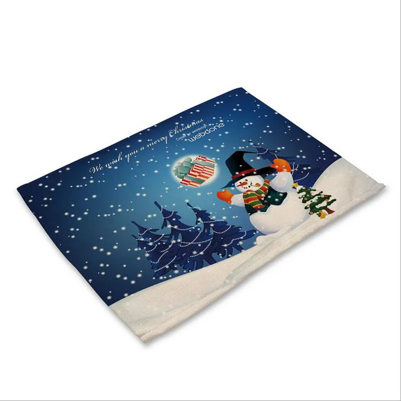 Christmas Santa Claus placemat Fabric coaster Table decoration mat Kitchen Posavasos Manteles individuales Onderzetters H315 | Дом и сад