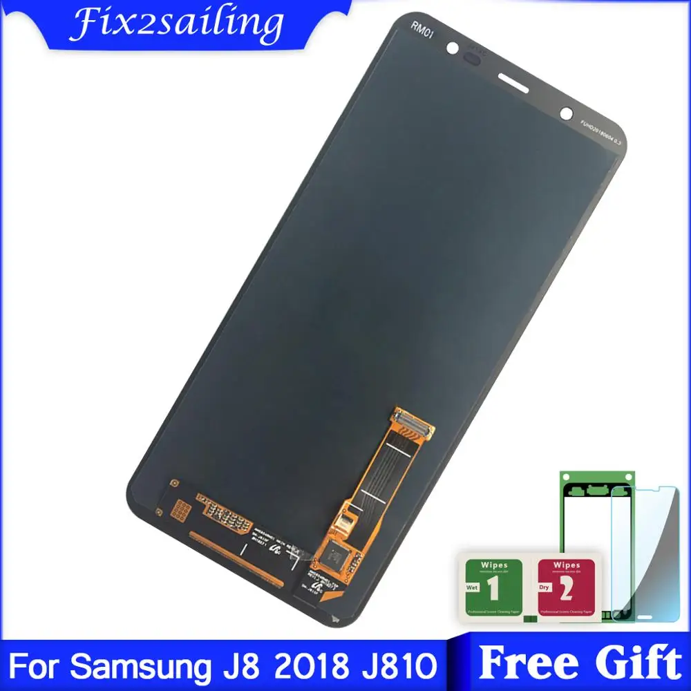 AAA + SUPER AMOLED J810 ЖК дисплей для Samsung Galaxy J8 2018 J810FN SM сенсорный экран дигитайзер в