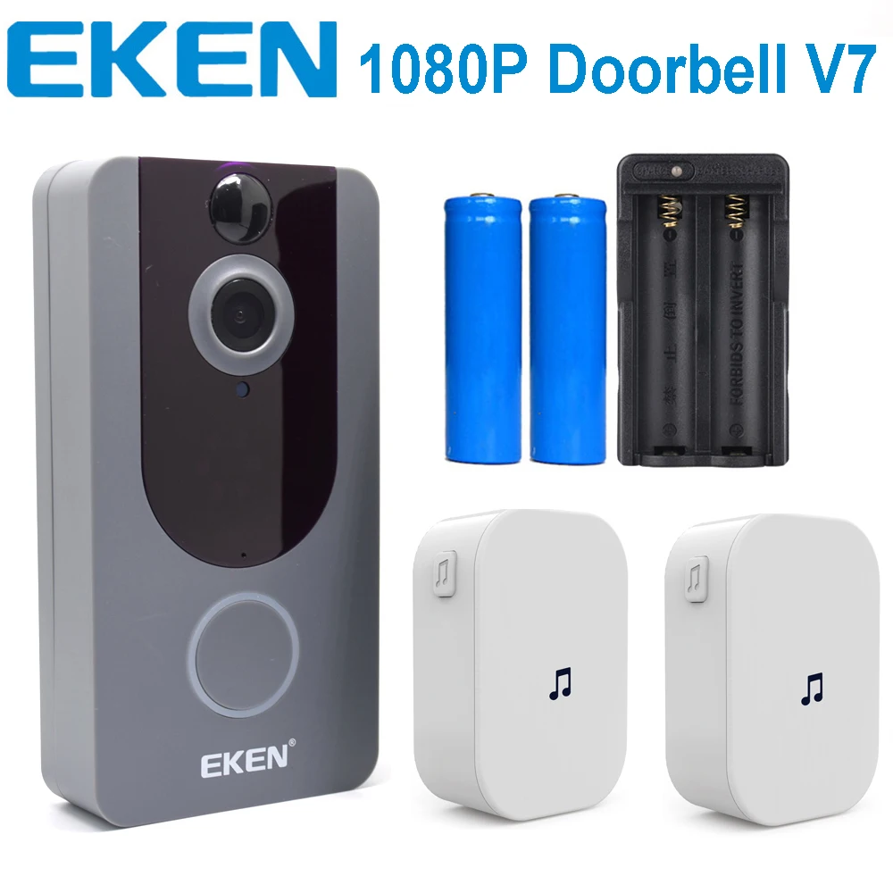 1080P Смарт Wi-Fi Vedio беспроводной дверной звонок V7 умный домофон камера безопасности с колокольчиком ночного видения PIR детектор движения