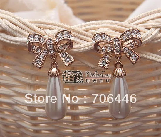 Розовое золото Тон Ясно Украшенные стразами в форме капли воды крем с