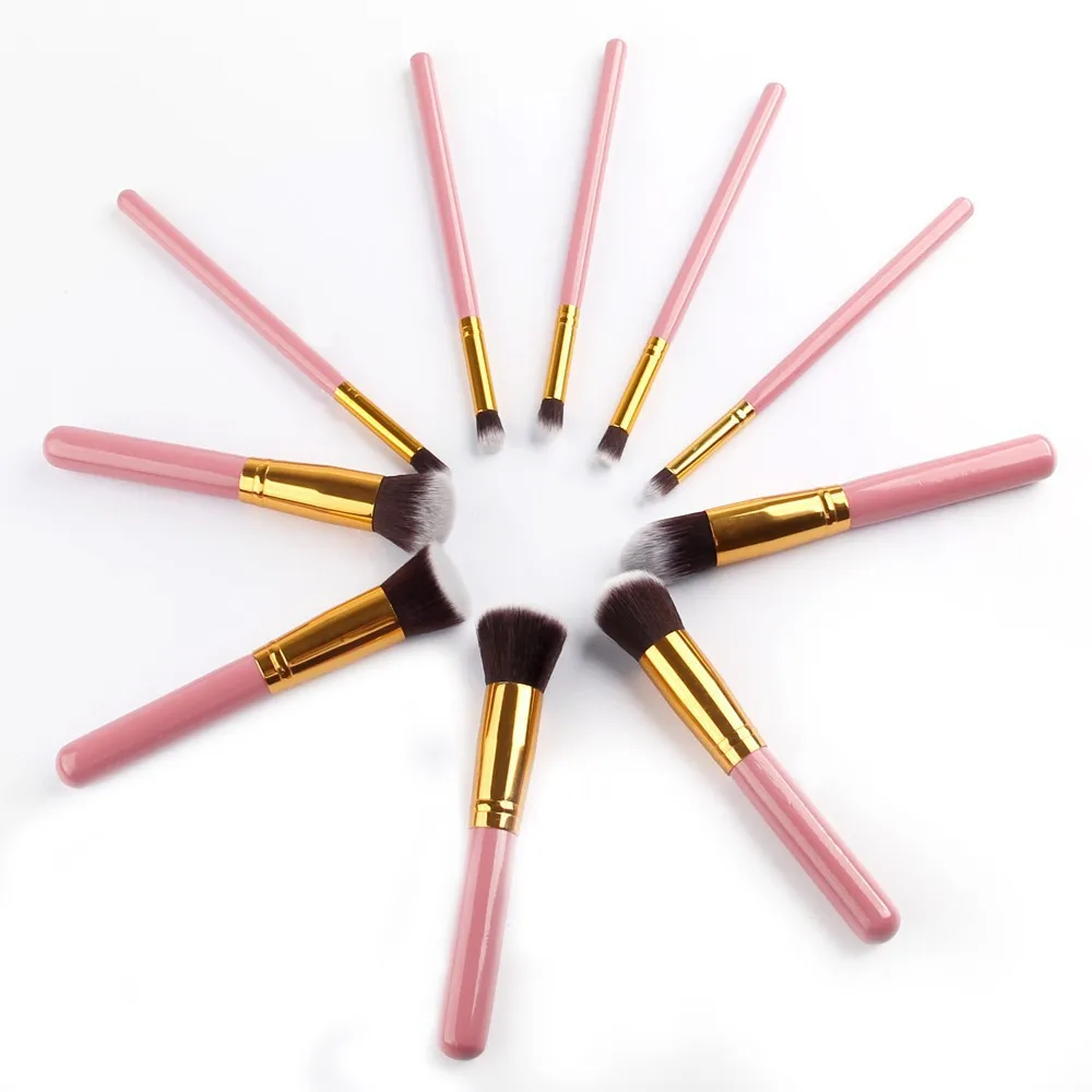 10 pcs/set Pro Face Oval Makeup Brush Set tools Make-up Kit Wool Brand Foundation Flat Cream Make Up Cosmetic | Красота и здоровье
