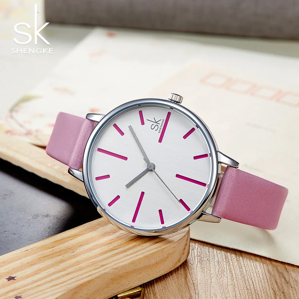 Фото Женские кварцевые часы Shengke с кожаным ремешком|watch best|watch brandwatch brand women |