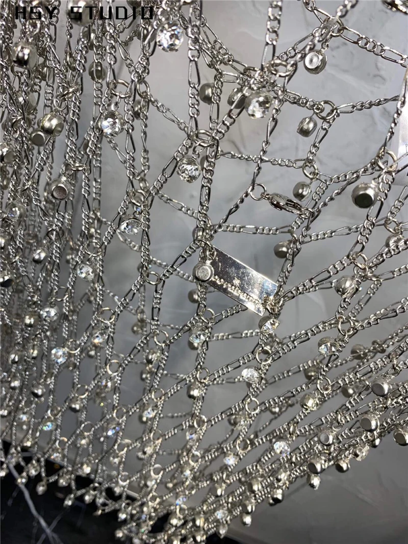 【HSY studo】2019 Лето Новая мода горный хрусталь вставки ручной работы бахрома женские