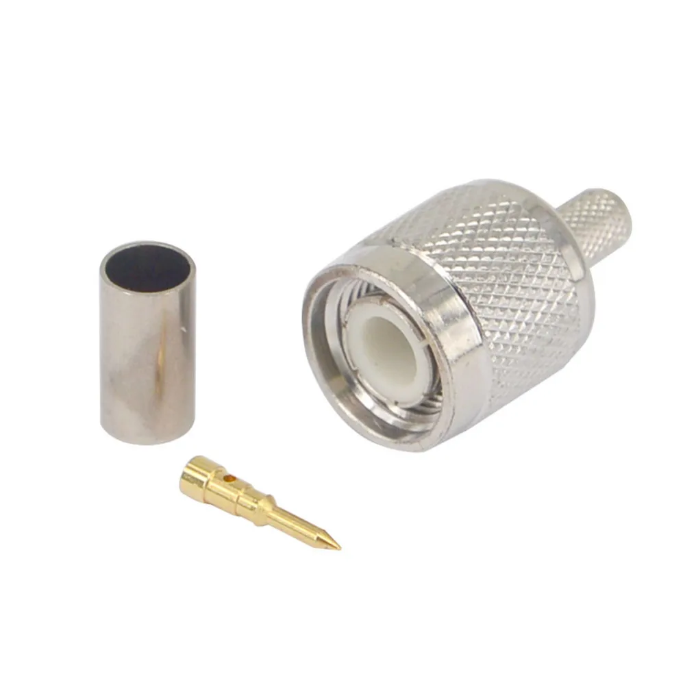 TNC Male Plug RF Coax Connector Crimp RG58 RG142 RG400 LMR195 Straight Nickelplated | Обустройство дома