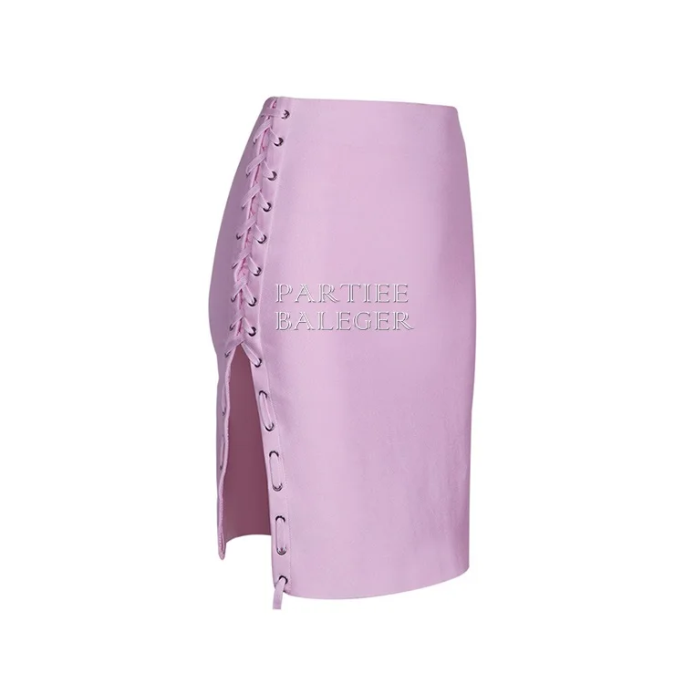 2019 Новая летняя шикарная юбка с перекрещенными лямками на шнуровке выше колена