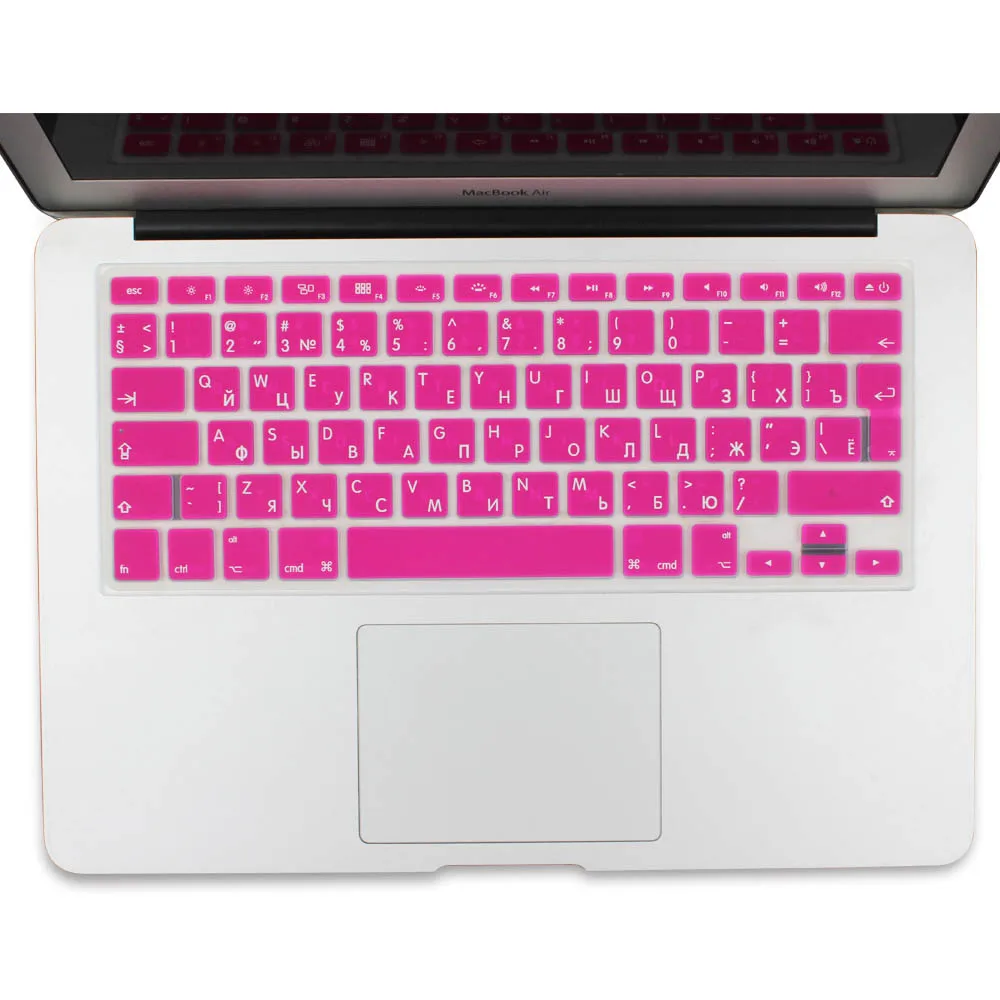 Rose Мягкая силиконовая клавиатура для Apple Macbook Air Pro retina 13, 15, 17 дюймов, защитная клавиатура, наклейки - Цвет: Rose