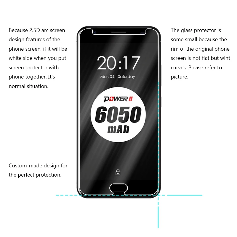 2 шт./лот закаленное Стекло для Ulefone Мощность Экран протектор Защитная пленка