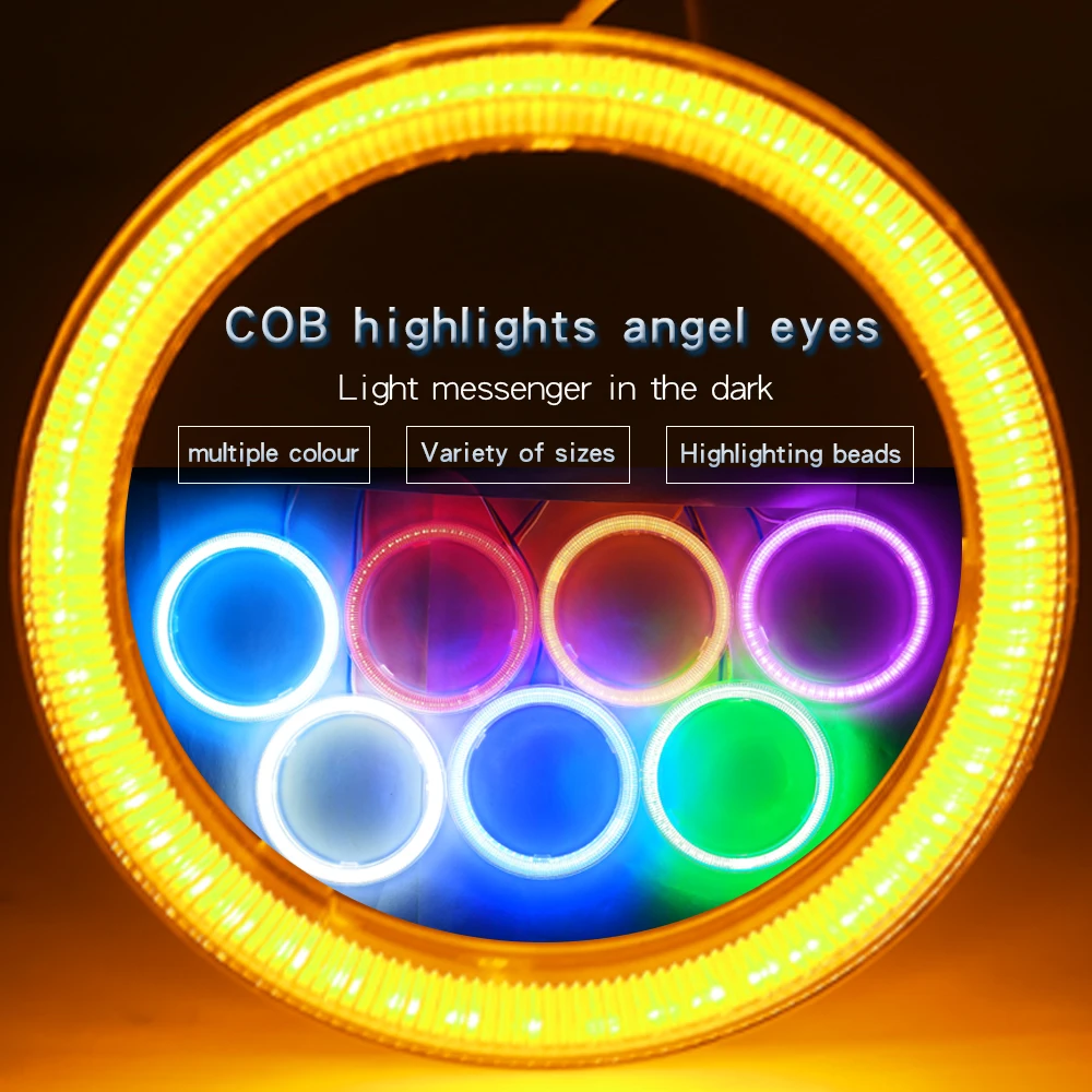 

2pcs Car Angel Eye 60mm 70mm 80mm 90mm 100mm 110mm 120mm Led Car Halo Ring Lights for Car Auto Moto Moped Scooter