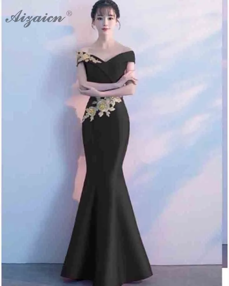 Модное платье без бретелек с вышивкой Cheongsam Красное длинное платье с хвостом русалки для Женщин Китайское свадебное платье халат Qi Pao хлопок