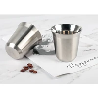 recaps 170ml stainless steel espresso cups set 2 pack double wall stainless steel espresso coffee kitchen travel business cup