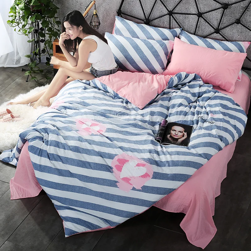 Постельный комплект с буквенным принтом пододеяльник постельное белье размер